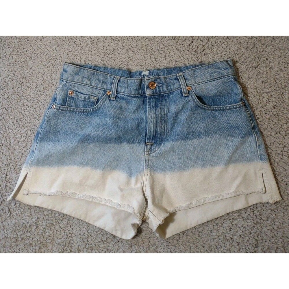7 For All Mankind Womens 29 Blue Jeans 3 Tone Unique Bleached